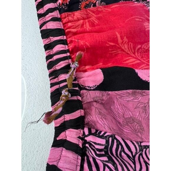 Patchwork Pants, Boho, Gypsy, Elastic Waist, Side Pockets, Multicolor, Artsy - Picture 4 of 9